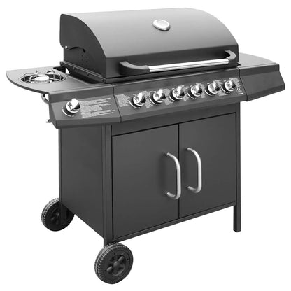 vidaXL Gas Barbecue Grill 6+1 Cooking Zone Black