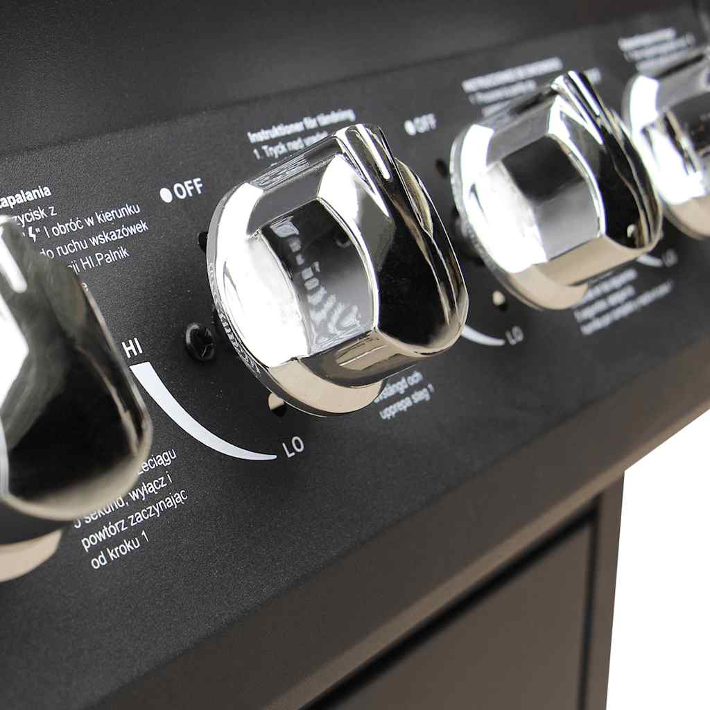 vidaXL Gas Barbecue Grill 6+1 Cooking Zone Black