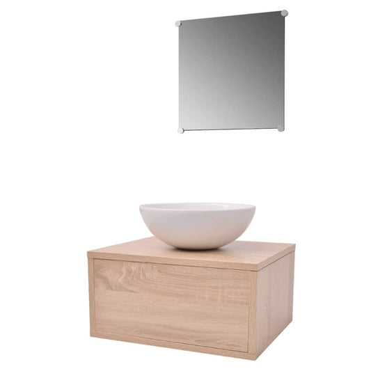 vidaXL Bathroom Cabinet | Beige | Engineered wood | Compact |  Minimalistic