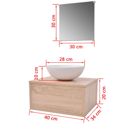 vidaXL Bathroom Cabinet | Beige | Engineered wood | Compact |  Minimalistic