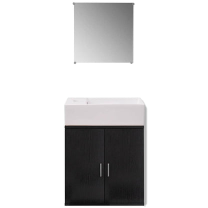 vidaXL Bathroom Cabinet | Black and White | Engineered wood, Ceramic | Compact