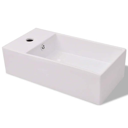 vidaXL Bathroom Cabinet | Black and White | Engineered wood, Ceramic | Compact