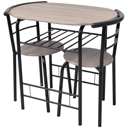 vidaXL Dining Set | Black | MDF, Iron | Medium | Sleek | Breakfast Bar Set