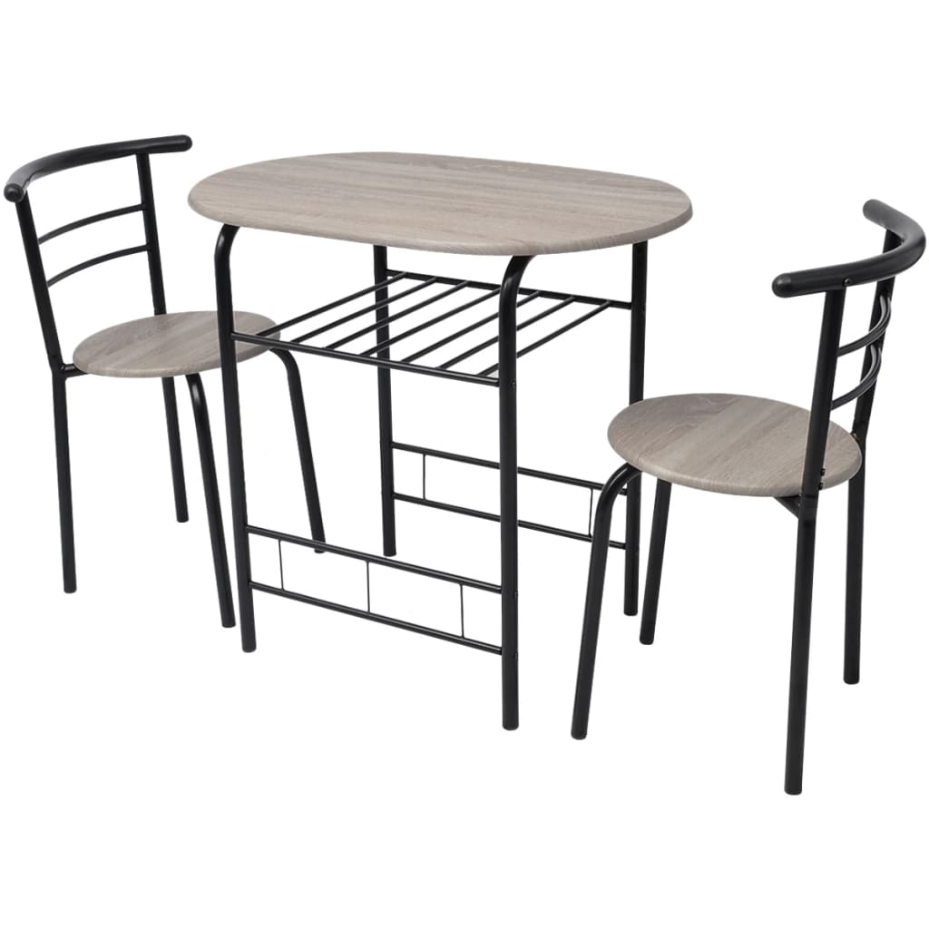 vidaXL Dining Set | Black | MDF, Iron | Medium | Sleek | Breakfast Bar Set