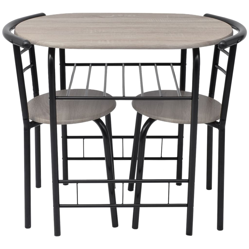 vidaXL Dining Set | Black | MDF, Iron | Medium | Sleek | Breakfast Bar Set