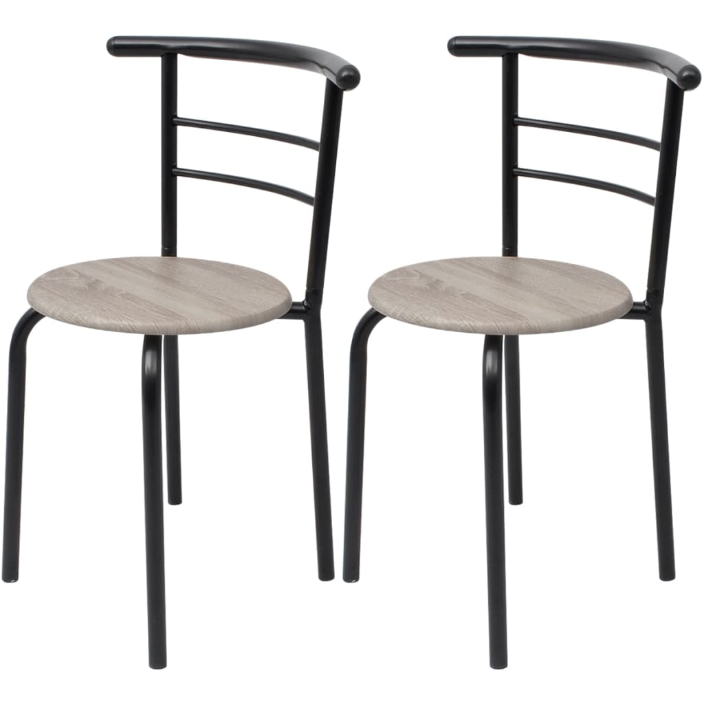 vidaXL Dining Set | Black | MDF, Iron | Medium | Sleek | Breakfast Bar Set
