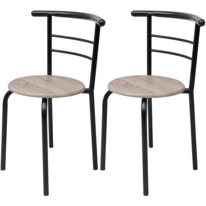 vidaXL Dining Set | Black | MDF, Iron | Medium | Sleek | Breakfast Bar Set