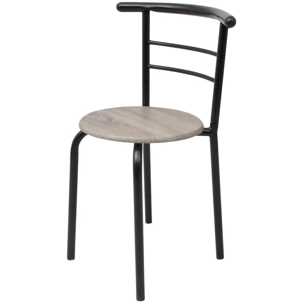 vidaXL Dining Set | Black | MDF, Iron | Medium | Sleek | Breakfast Bar Set