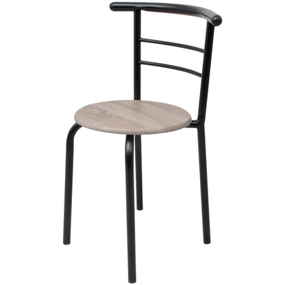 vidaXL Dining Set | Black | MDF, Iron | Medium | Sleek | Breakfast Bar Set