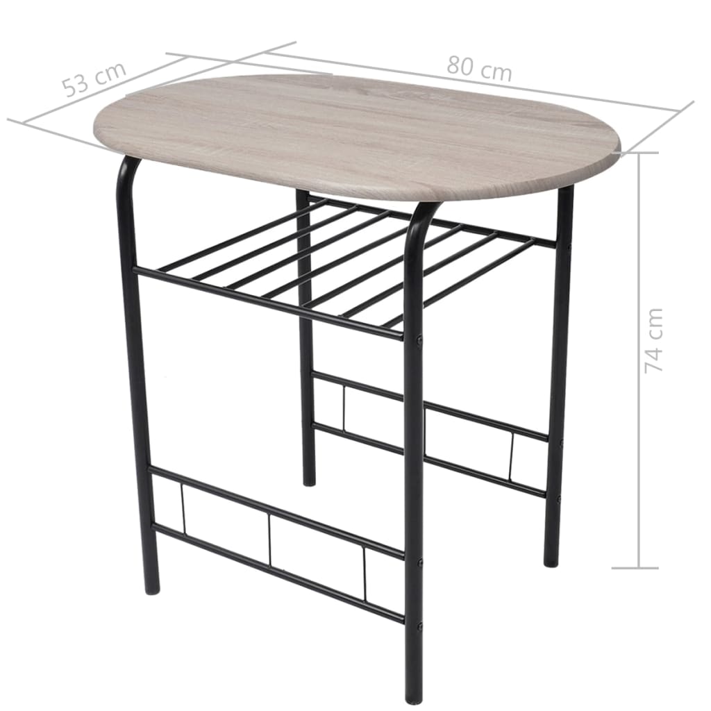 vidaXL Dining Set | Black | MDF, Iron | Medium | Sleek | Breakfast Bar Set