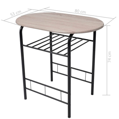 vidaXL Dining Set | Black | MDF, Iron | Medium | Sleek | Breakfast Bar Set