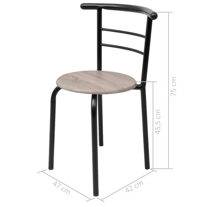 vidaXL Dining Set | Black | MDF, Iron | Medium | Sleek | Breakfast Bar Set