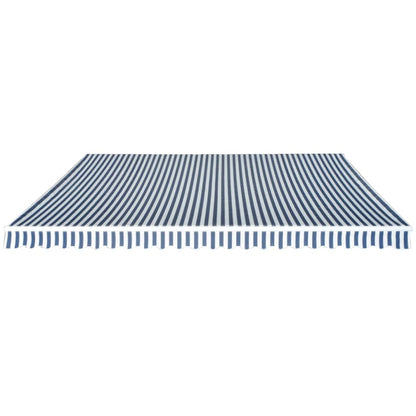 vidaXL Folding Awning Manual-Operated 500 cm Blue and White