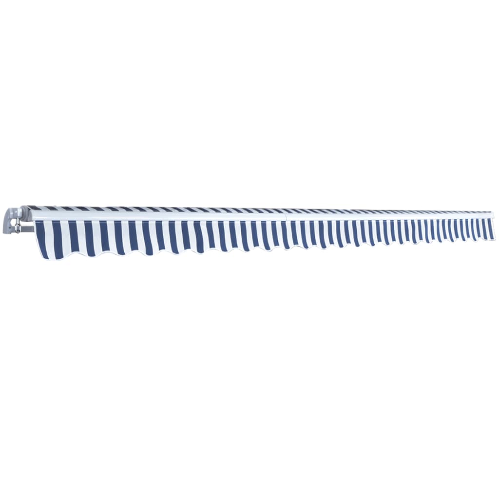 vidaXL Folding Awning Manual-Operated 500 cm Blue and White