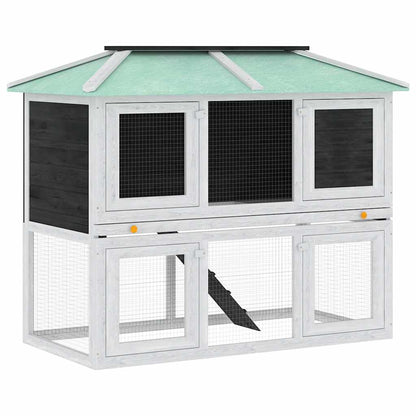 vidaXL Animal Rabbit Cage Double Floor Wood
