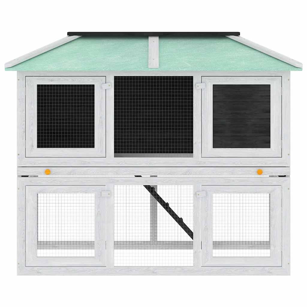 vidaXL Animal Rabbit Cage Double Floor Wood