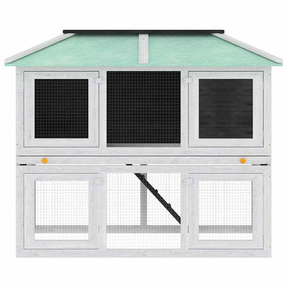 vidaXL Animal Rabbit Cage Double Floor Wood