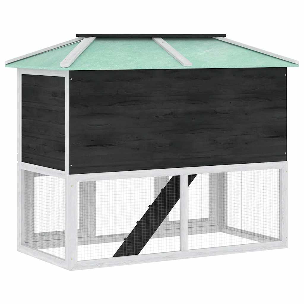 vidaXL Animal Rabbit Cage Double Floor Wood
