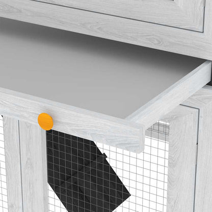 vidaXL Animal Rabbit Cage Double Floor Wood