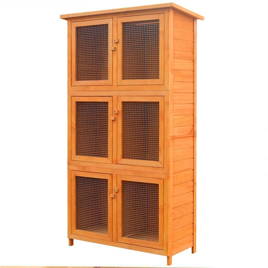 vidaXL Animal Rabbit Cage 6 Rooms Wood