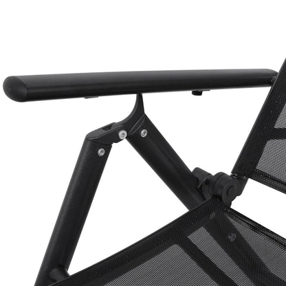 vidaXL Sun Lounger | Black | Aluminium | Large | Foldable | Folding Sun Lounger