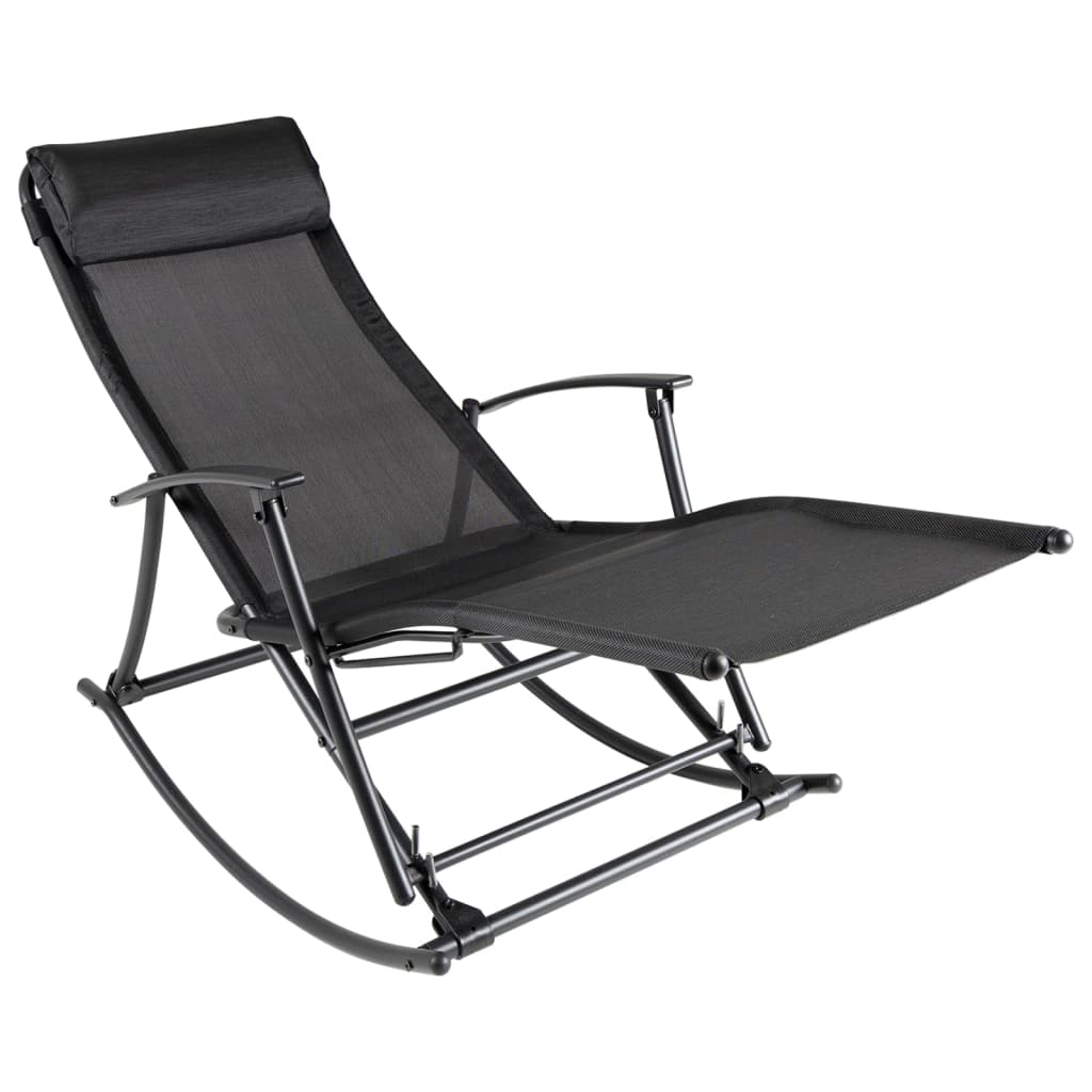 vidaXL Garden Chair | Black | Steel | Standard | Foldable | Garden Chair