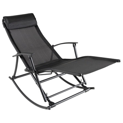 vidaXL Garden Chair | Black | Steel | Standard | Foldable | Garden Chair