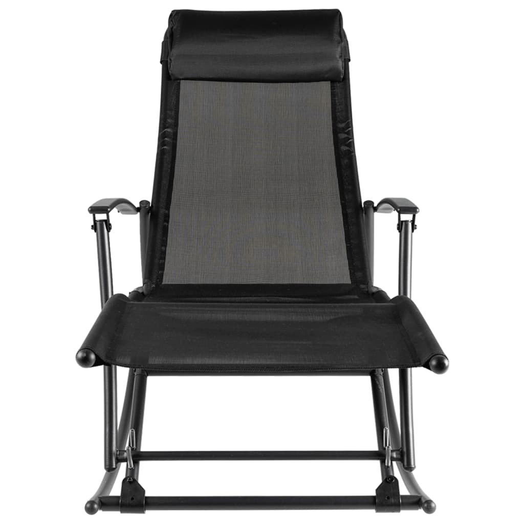 vidaXL Garden Chair | Black | Steel | Standard | Foldable | Garden Chair