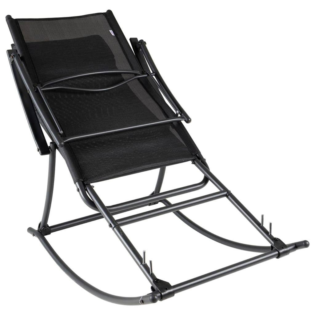 vidaXL Garden Chair | Black | Steel | Standard | Foldable | Garden Chair
