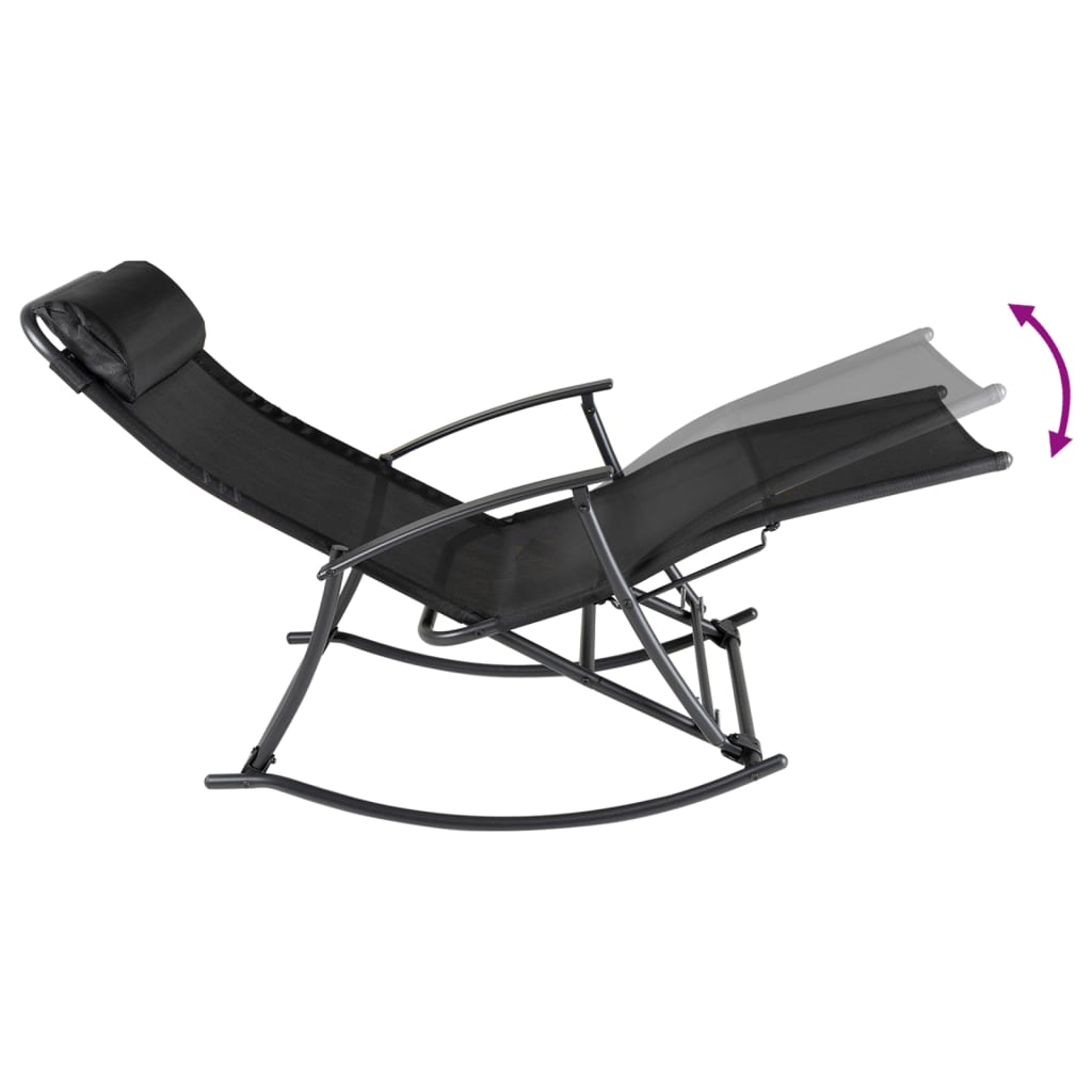 vidaXL Garden Chair | Black | Steel | Standard | Foldable | Garden Chair