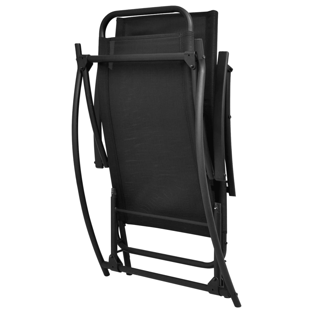 vidaXL Garden Chair | Black | Steel | Standard | Foldable | Garden Chair