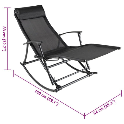 vidaXL Garden Chair | Black | Steel | Standard | Foldable | Garden Chair