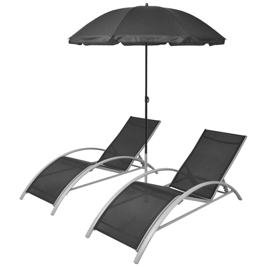 vidaXL Sun Lounger | Black