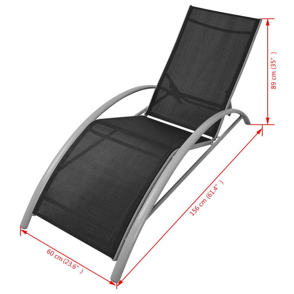 vidaXL Sun Lounger | Black