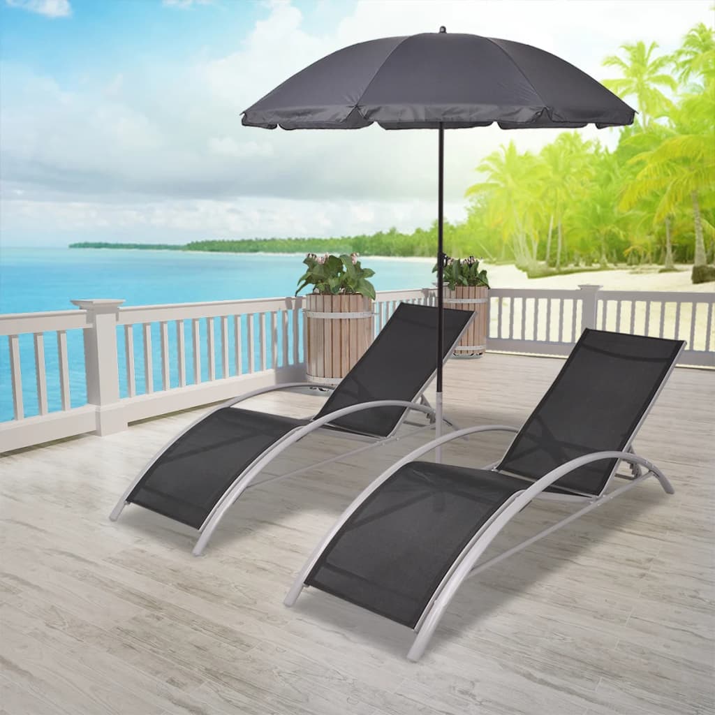 vidaXL Sun Lounger | Black