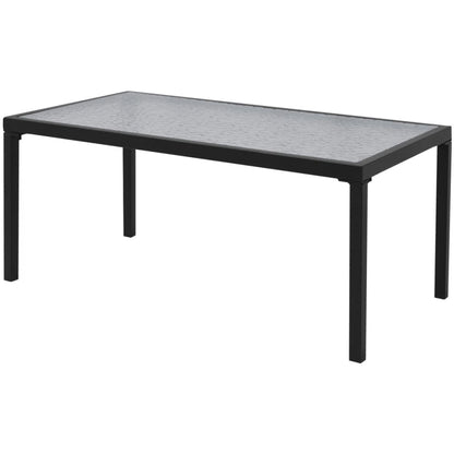 vidaXL Patio Furniture | Black | Powder-coated steel, Textilene, Tempered glass