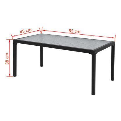 vidaXL Patio Furniture | Black | Powder-coated steel, Textilene, Tempered glass