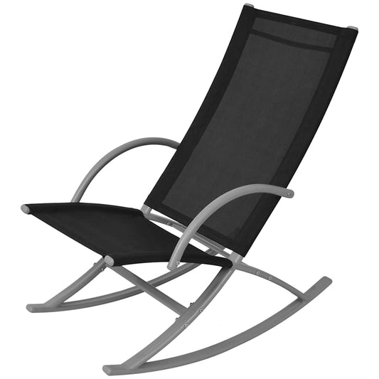 42163 vidaXL Garden Rocking Chairs 2 pcs Steel and Textilene Black