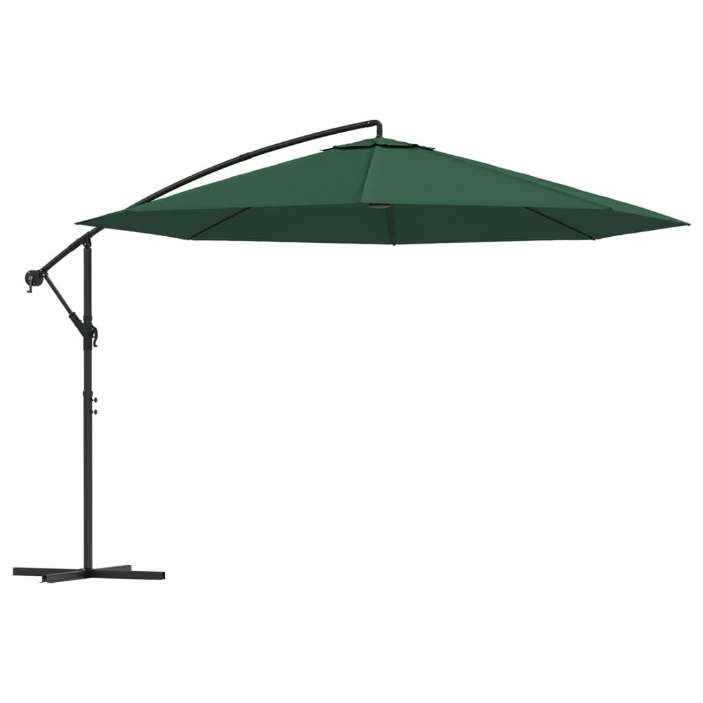 vidaXL Cantilever Garden Parasol | Solid green | Polyester canopy | Large