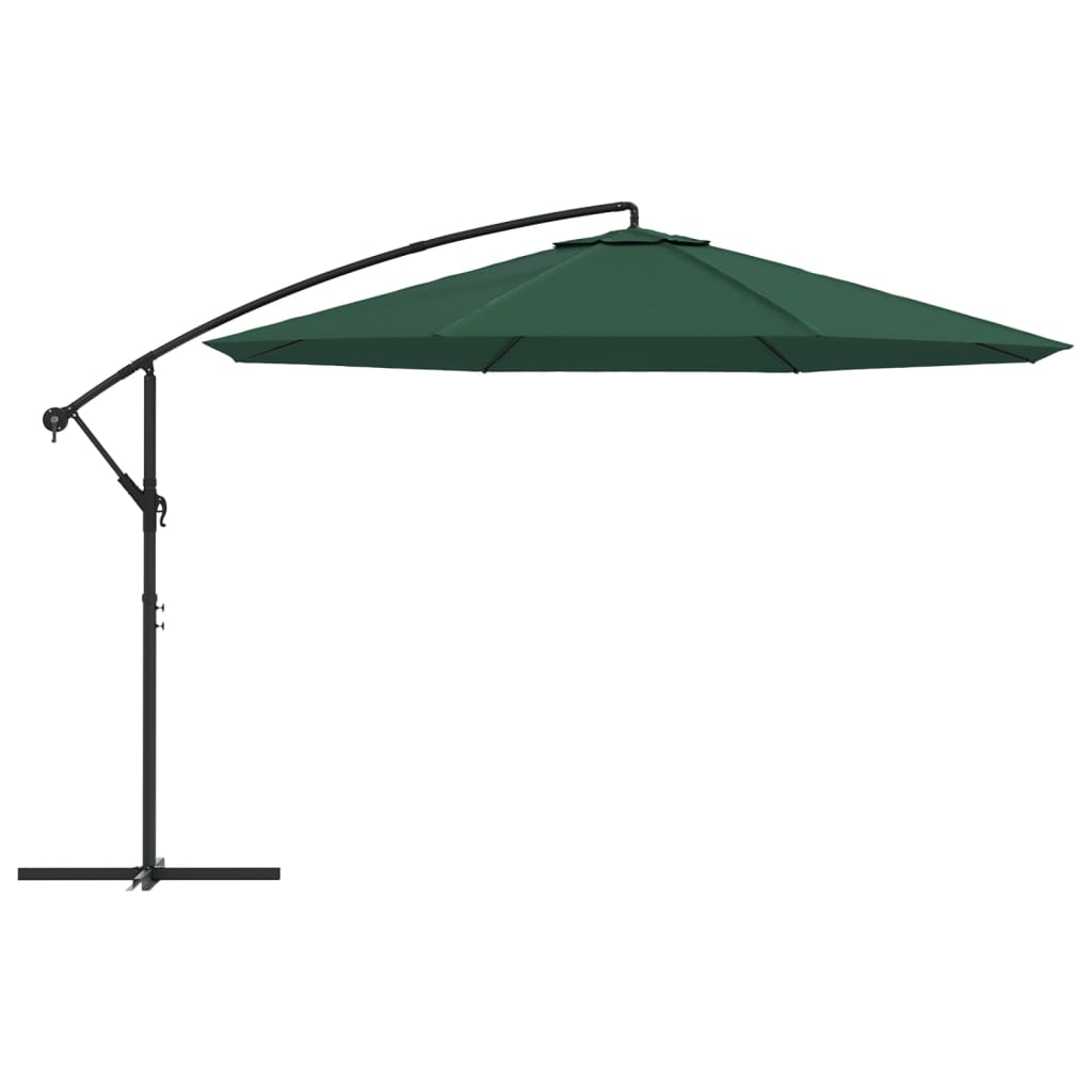 vidaXL Cantilever Garden Parasol | Solid green | Polyester canopy | Large