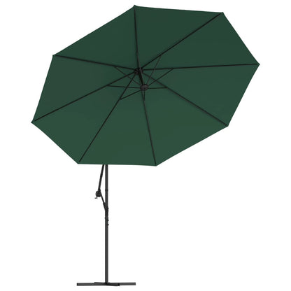 vidaXL Cantilever Garden Parasol | Solid green | Polyester canopy | Large