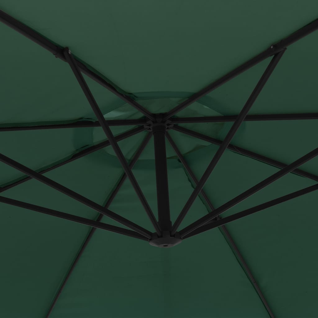 vidaXL Cantilever Garden Parasol | Solid green | Polyester canopy | Large