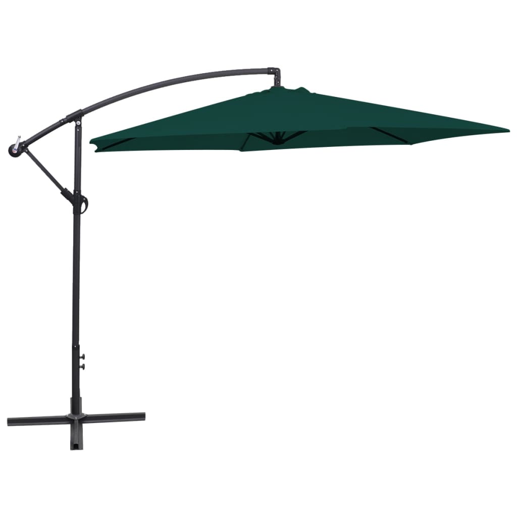 vidaXL Cantilever Garden Parasol | Green | Polyester | 3 m diameter
