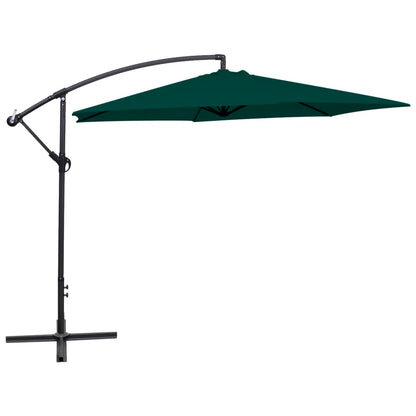 vidaXL Cantilever Garden Parasol | Green | Polyester | 3 m diameter