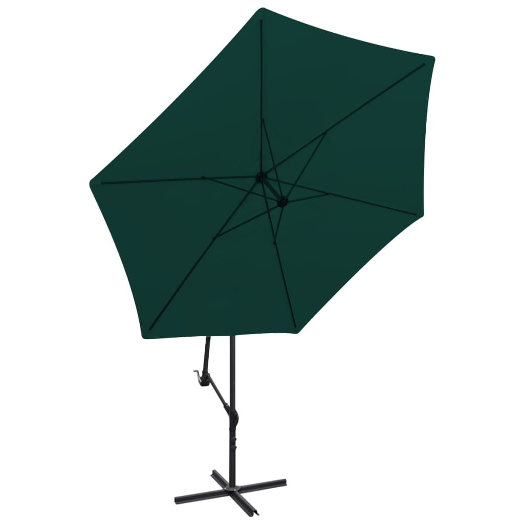 vidaXL Cantilever Garden Parasol | Green | Polyester | 3 m diameter