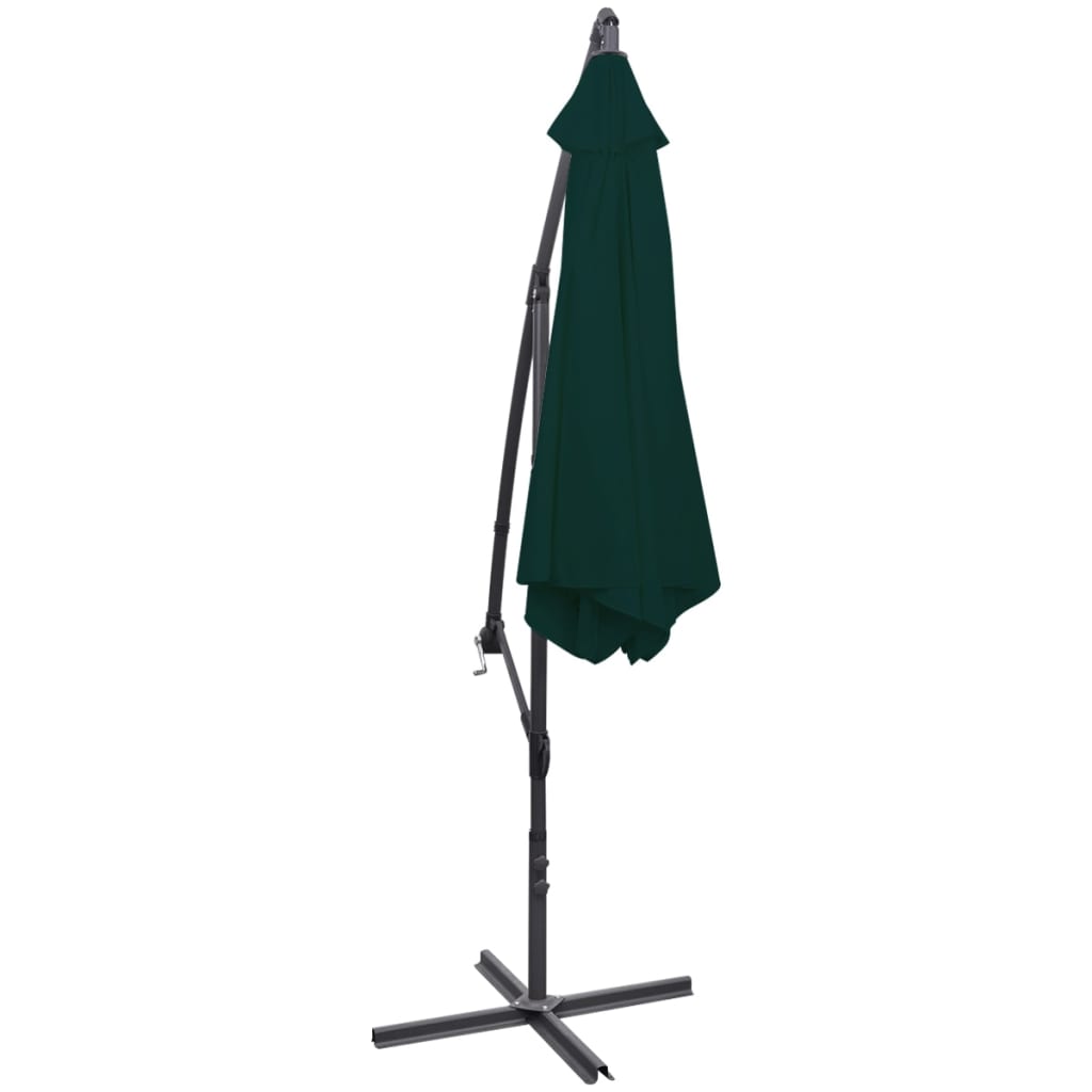 vidaXL Cantilever Garden Parasol | Green | Polyester | 3 m diameter