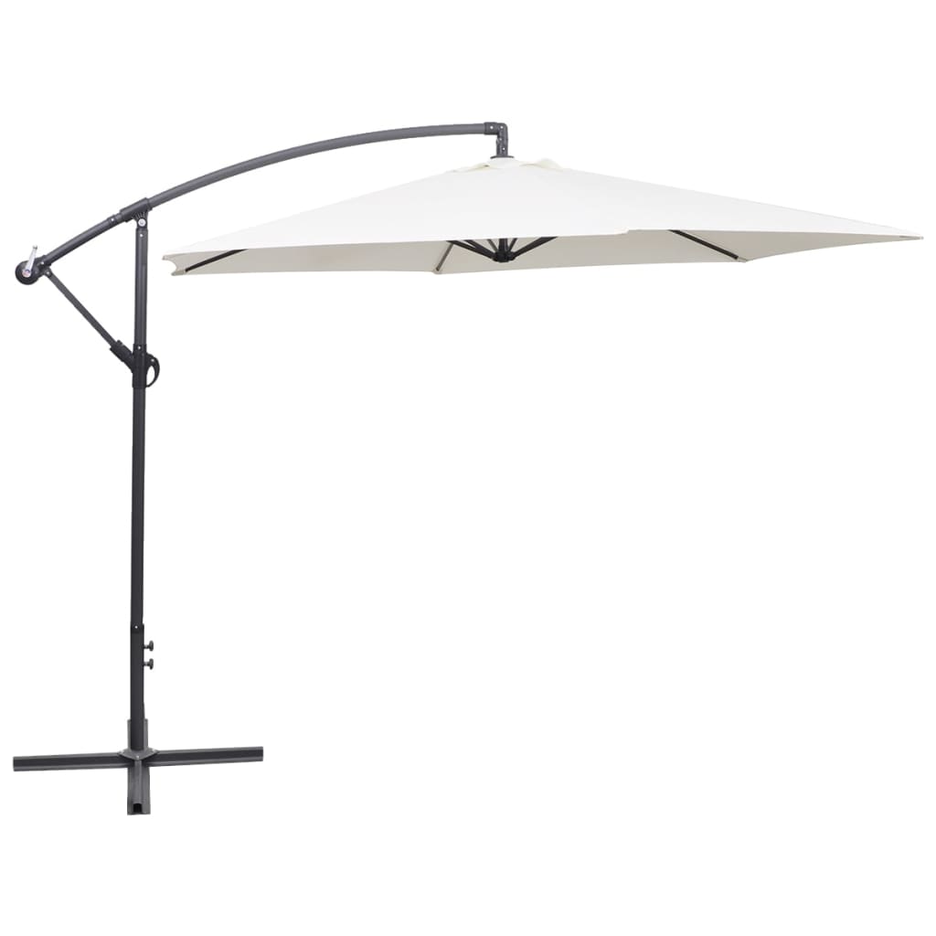 vidaXL Cantilever Garden Parasol | Sand White | Polyester | Large