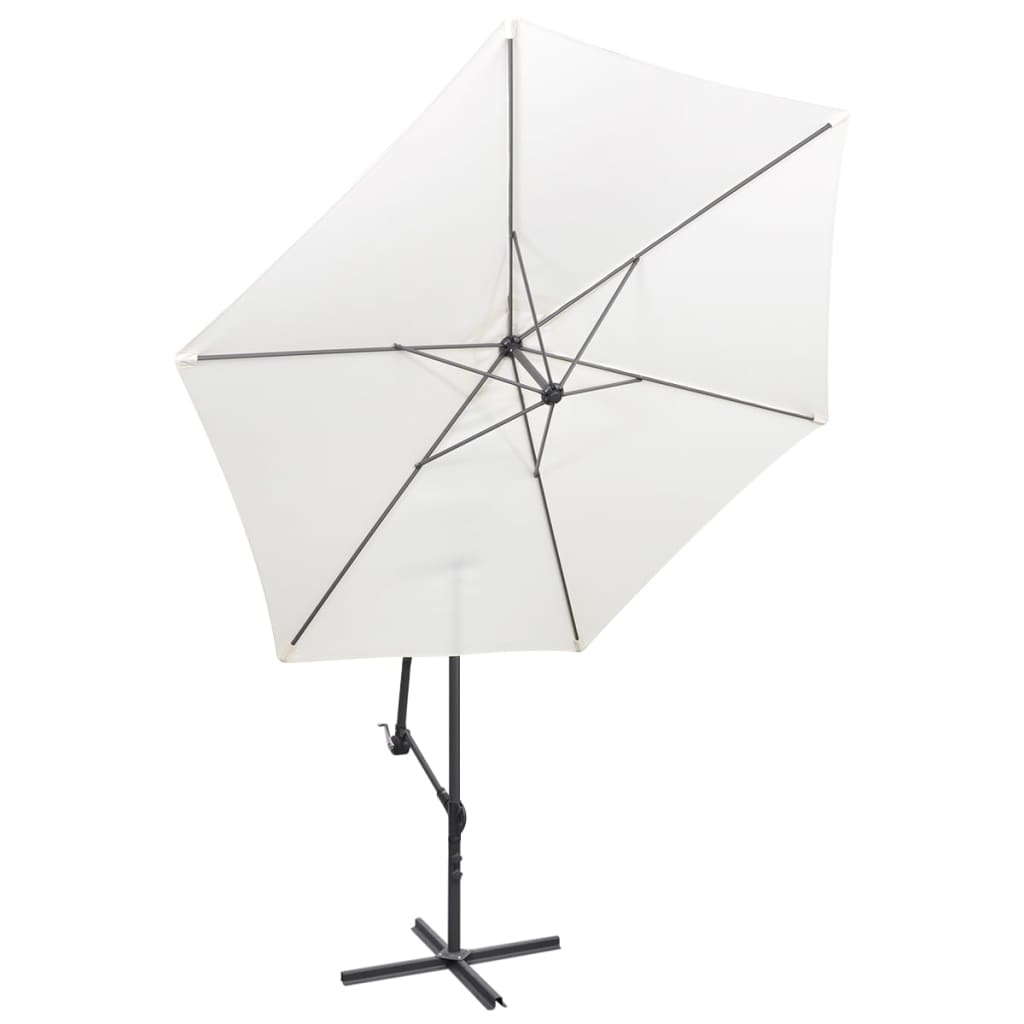 vidaXL Cantilever Garden Parasol | Sand White | Polyester | Large