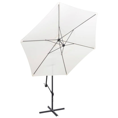 vidaXL Cantilever Garden Parasol | Sand White | Polyester | Large