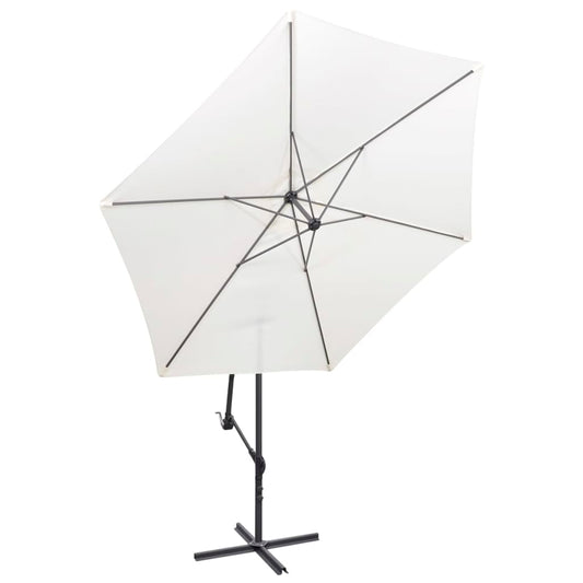 vidaXL Cantilever Garden Parasol | Sand White | Polyester | Large